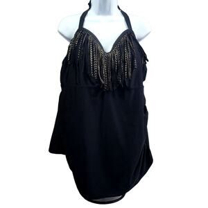 Pure Energy‎ Black Tankini Top Size 24W